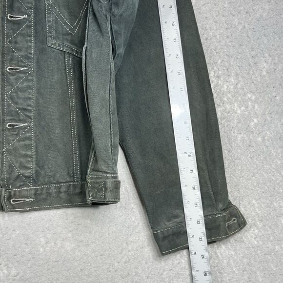 Vintage Wrangler Denim Jacket Jean Trucker Men’s Small Gray Cotton 90s Cowboy - Picture 7 of 15